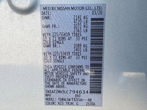 Used 2020 Nissan Rogue SL w/ Premium Package image 55