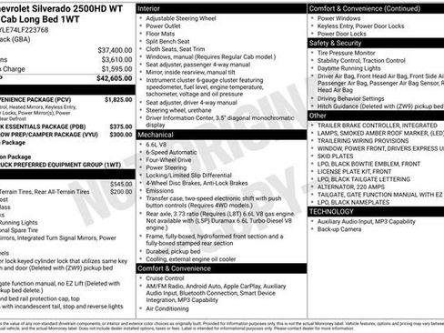 Used 2020 Chevrolet Silverado 2500 W/T w/ WT Convenience Package AWD/4WD image 6