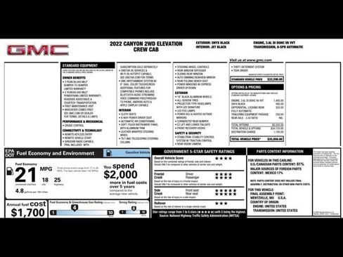 Used 2022 GMC Canyon Elevation w/ Trailering Package RWD image 3