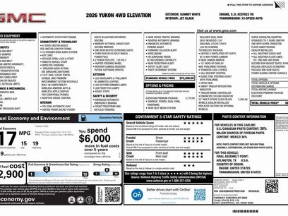 New 2026 GMC Yukon Elevation w/ Elevation Premium Package