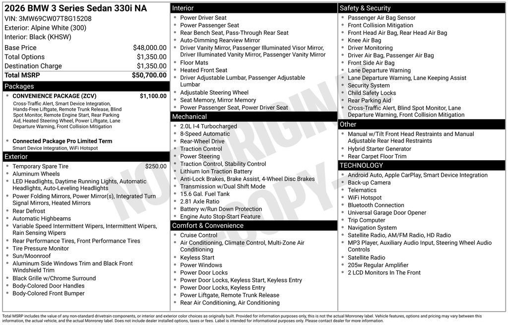 Used 2026 BMW 330i Sedan w/ Convenience Package RWD image 6