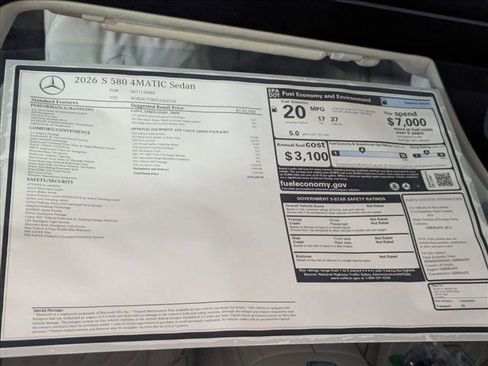New 2026 Mercedes-Benz S 580 4MATIC Sedan image 19