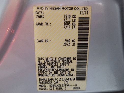 Used 2015 Nissan Altima 2.5 SV w/ Convenience Package FWD image 33