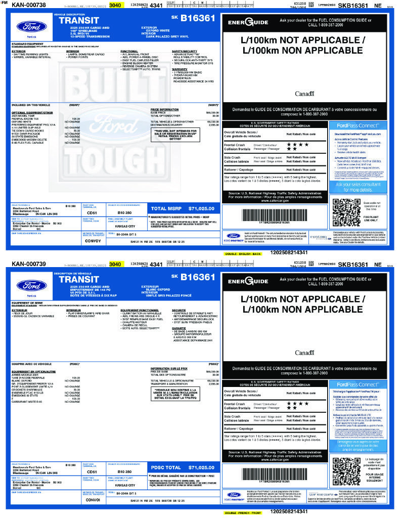 Used 2025 Ford Transit 250 148 High Roof AWD image 27