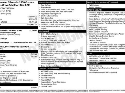 New 2026 Chevrolet Silverado 1500 Custom Trail Boss w/ Dark Appearance Package AWD/4WD image 2