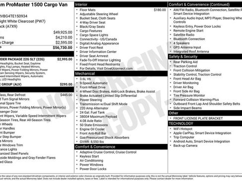 New 2026 RAM ProMaster 1500 w/ Quick Order Package 22G SLT image 4