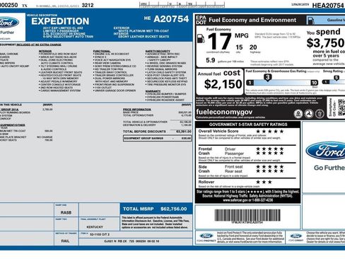 Used 2017 Ford Expedition EL Limited w/ Equipment Group 301A RWD image 28
