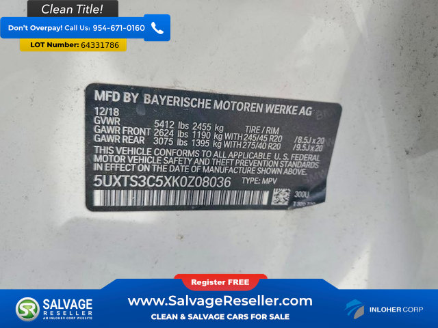 Used 2019 BMW X3 M40i w/ Parking Assistance Package AWD/4WD image 15