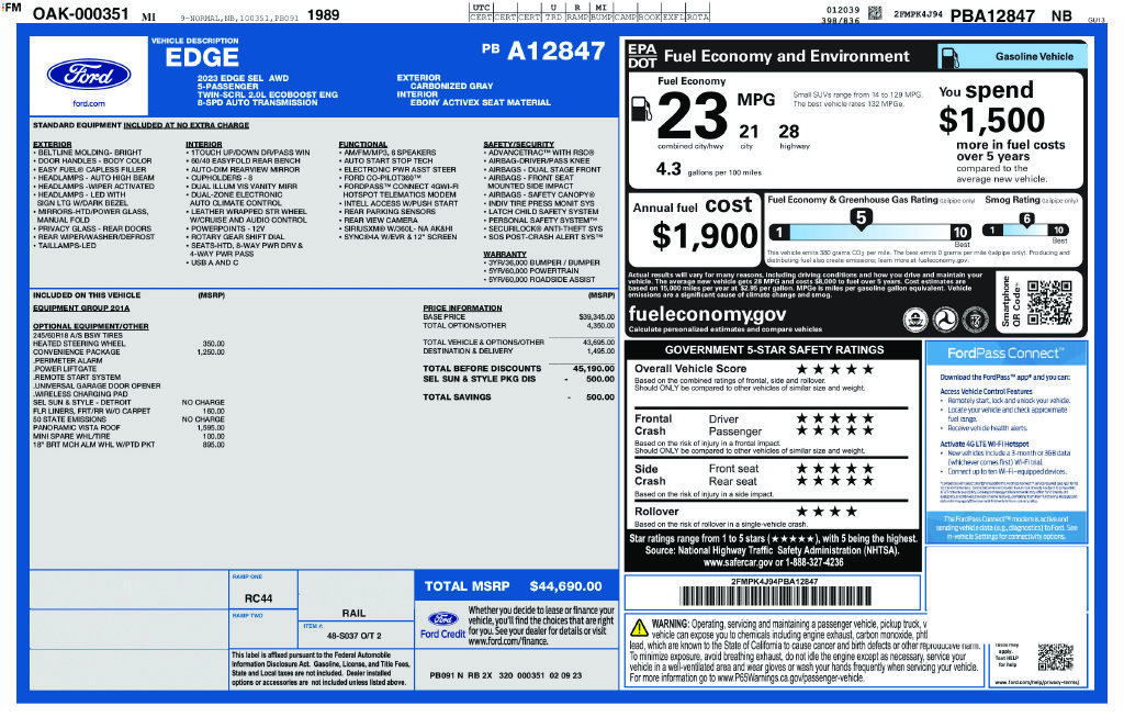 Used 2023 Ford Edge SEL w/ Convenience Package AWD/4WD image 28