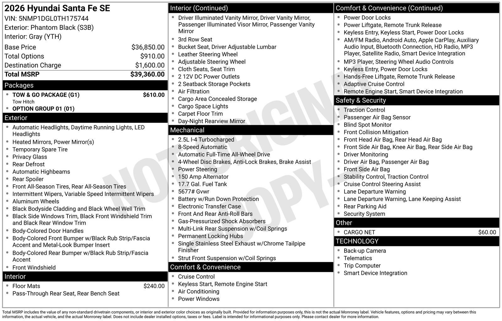 Used 2026 Hyundai Santa Fe SE w/ Tow & Go Package AWD/4WD image 33