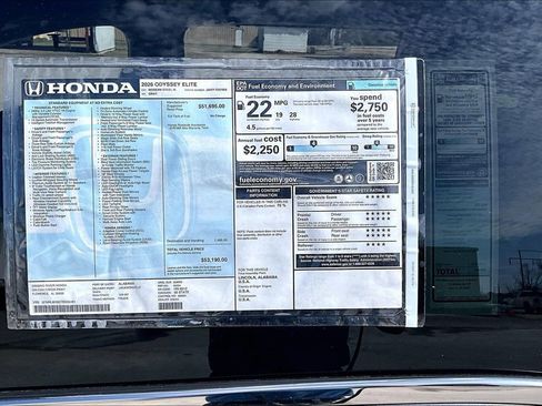 New 2026 Honda Odyssey Elite image 14