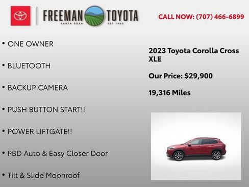Used 2023 Toyota Corolla Cross XLE w/ Convenience Package FWD image 9