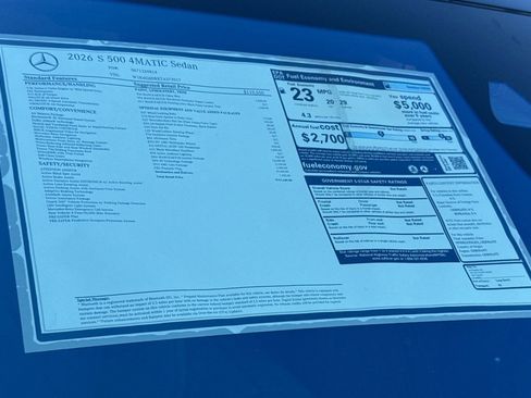 New 2026 Mercedes-Benz S 500 4MATIC image 29
