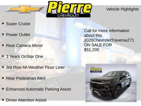 New 2026 Chevrolet Traverse Z71 w/ Enhanced Driving Package AWD/4WD image 15