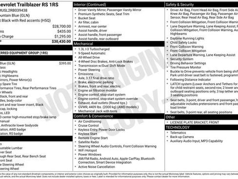 Certified 2024 Chevrolet TrailBlazer RS AWD/4WD image 32