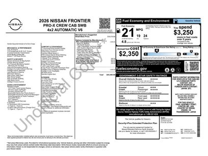 New 2026 Nissan Frontier Pro-X w/ Pro-X Convenience Package