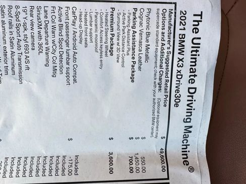 Used 2021 BMW X3 xDrive30e w/ Premium Package image 43