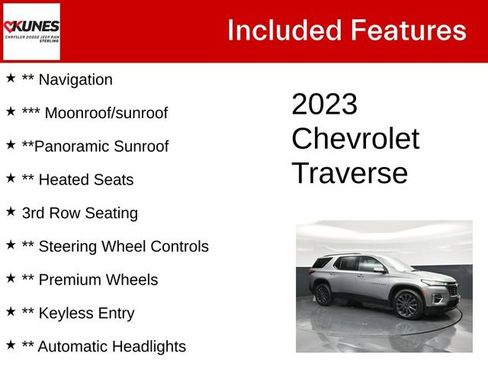 Used 2023 Chevrolet Traverse RS w/ LPO, Floor Liner Package AWD/4WD image 5