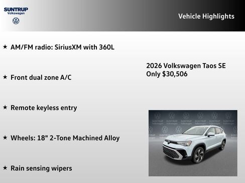 New 2026 Volkswagen Taos SE AWD/4WD image 7