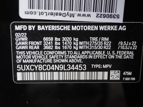 Used 2022 BMW X6 M50i w/ Executive Package image 82