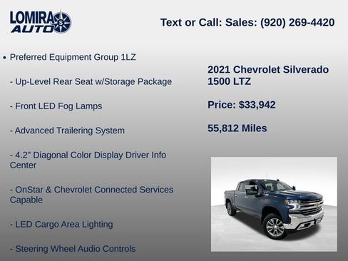 Used 2021 Chevrolet Silverado 1500 LTZ w/ Technology Package AWD/4WD image 39