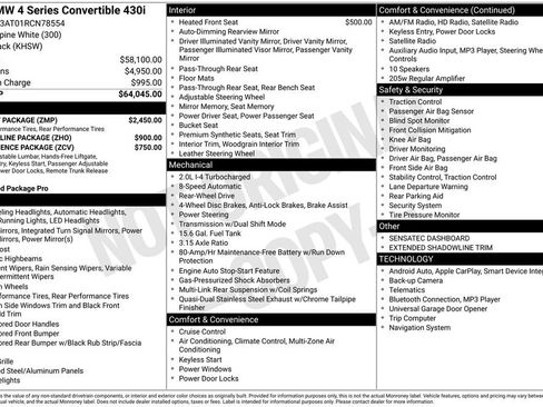Used 2024 BMW 430i Convertible w/ M Sport Package image 17