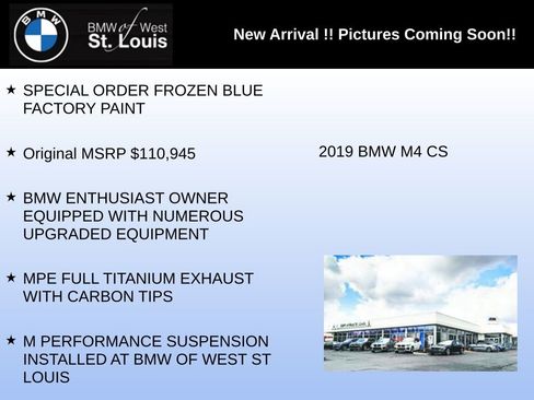 Used 2019 BMW M4 CS w/ Executive Package RWD image 3
