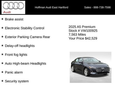 Certified 2025 Audi A5 2.0T Premium w/ Convenience Package AWD/4WD image 33