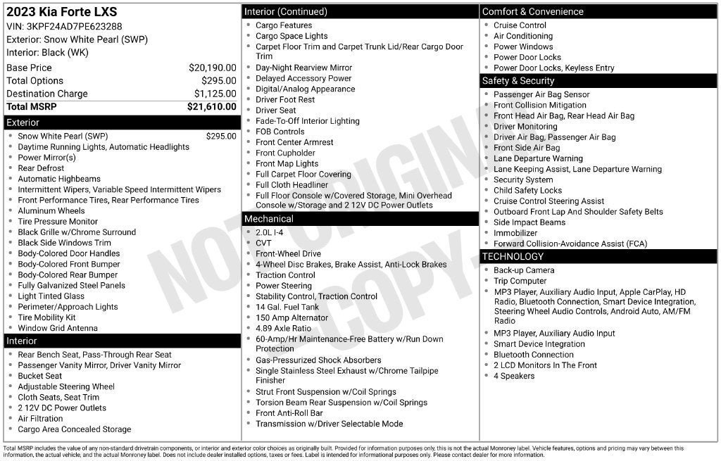 Used 2023 Kia Forte LXS FWD image 3