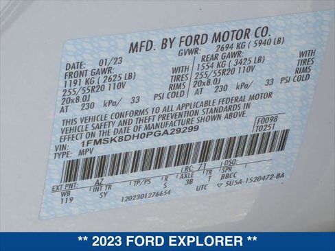 Certified 2023 Ford Explorer XLT w/ Equipment Group 202A image 23