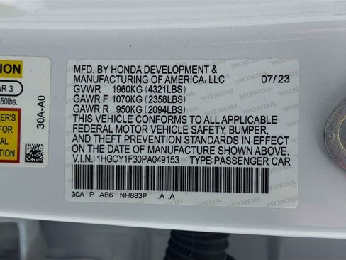 Used 2023 Honda Accord EX image 30