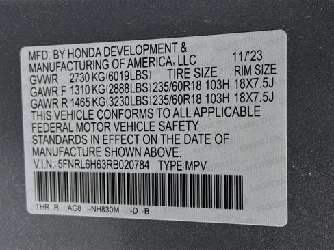 Certified 2024 Honda Odyssey EX-L image 33