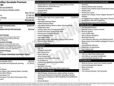 Used 2020 Cadillac Escalade Premium Luxury w/ LPO, Radiant Package RWD image 7