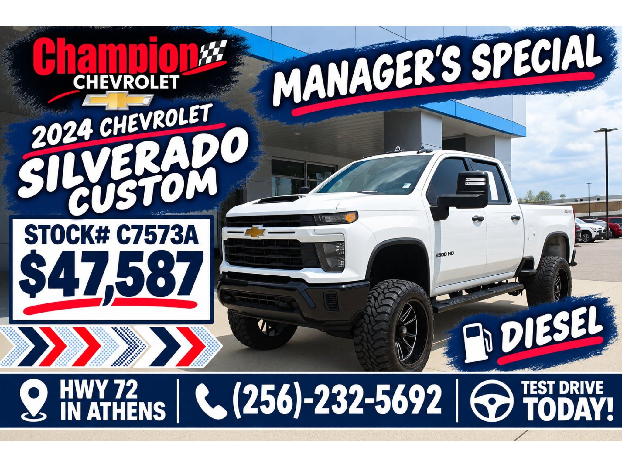 Used 2024 Chevrolet Silverado 2500 Custom w/ Custom Value Package AWD/4WD image 1
