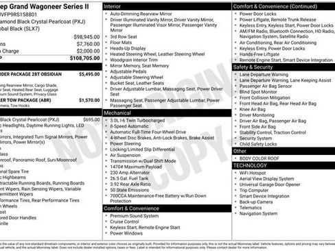 New 2024 Jeep Grand Wagoneer Series II w/ Quick Order Packagew 28T image 4