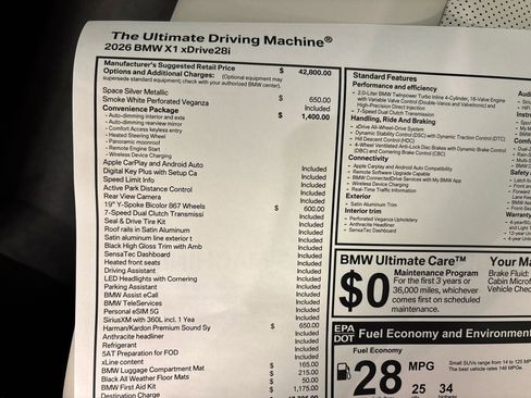 New 2026 BMW X1 xDrive28i w/ Convenience Package image 35