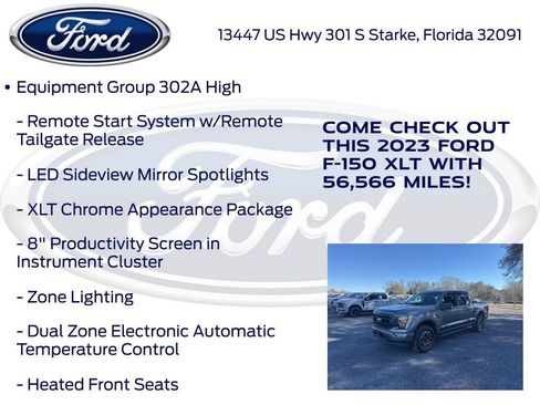 Certified 2023 Ford F150 XLT w/ Equipment Group 302A High image 23