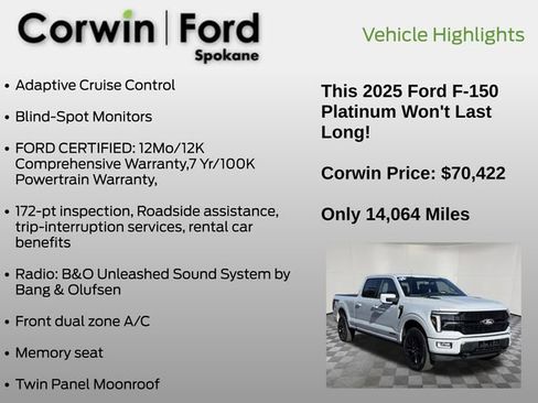 Certified 2025 Ford F150 Platinum AWD/4WD image 6