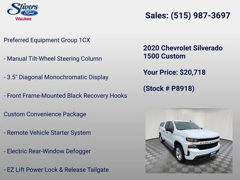 Used 2020 Chevrolet Silverado 1500 Custom w/ Custom Value Package AWD/4WD image 22