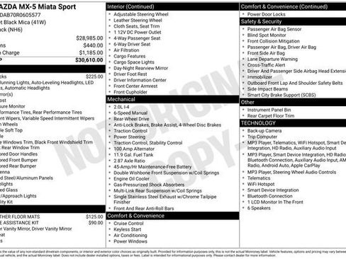 Used 2024 MAZDA MX-5 Miata Sport RWD image 26