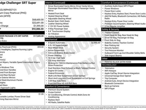 Used 2023 Dodge Challenger SRT Super Stock RWD image 49