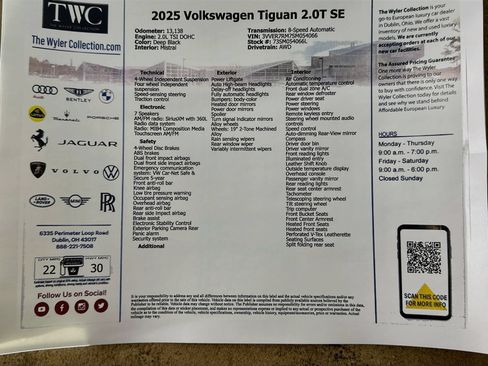 Certified 2025 Volkswagen Tiguan SE AWD/4WD image 45
