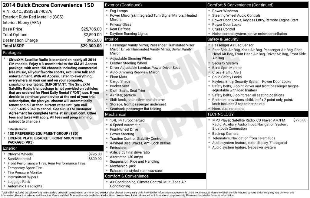Used 2014 Buick Encore Convenience FWD image 5