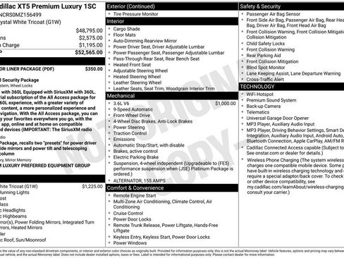 Used 2021 Cadillac XT5 Premium Luxury w/ LPO, Floor Liner Package FWD image 2
