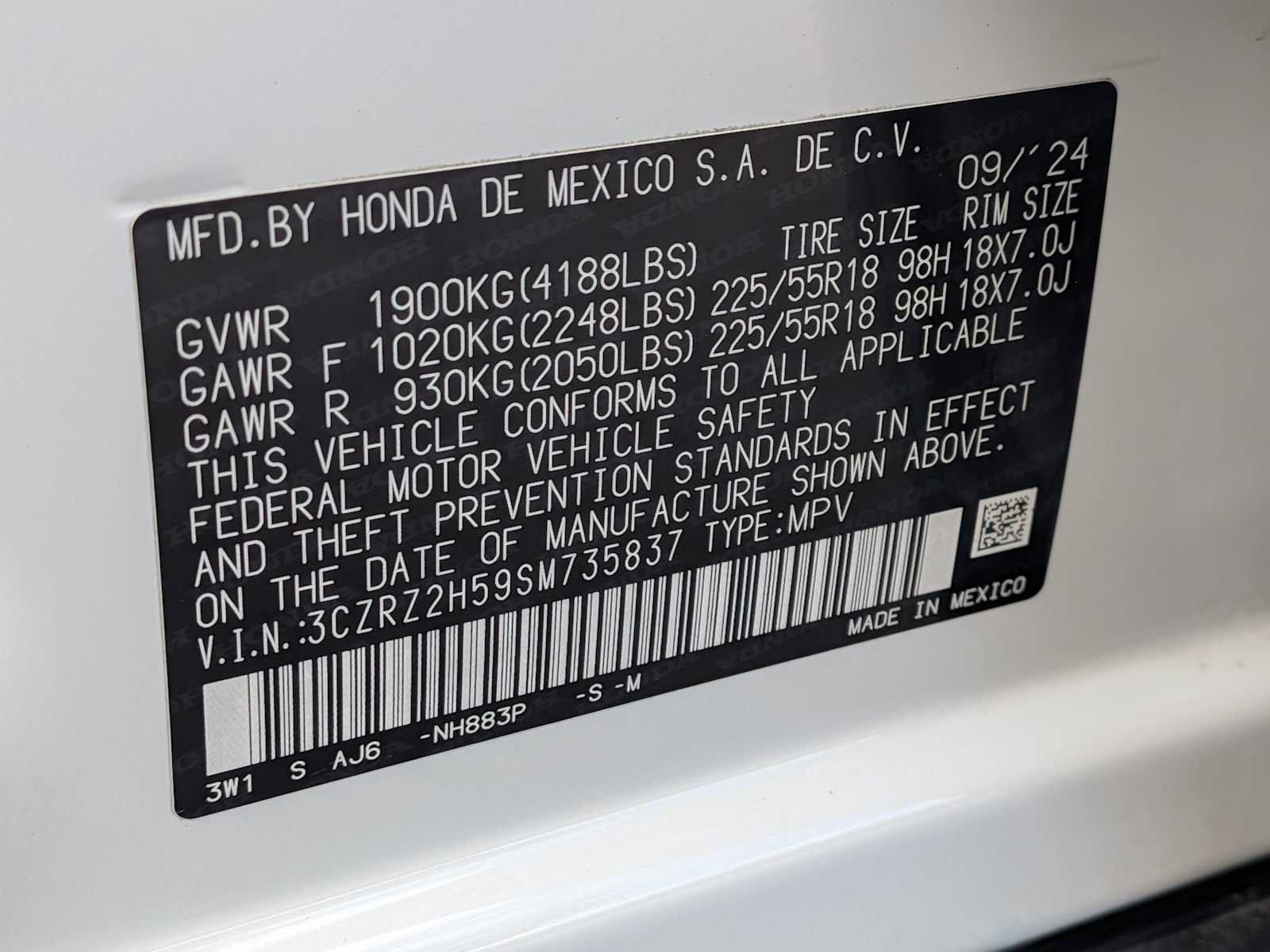 Certified 2025 Honda HR-V Sport image 30