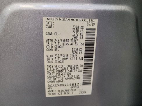 Used 2019 Nissan Murano S w/ Cargo Package FWD image 33