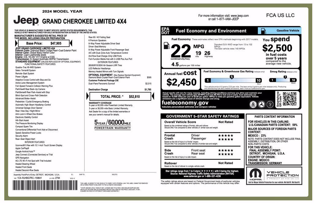 Used 2024 Jeep Grand Cherokee Limited AWD/4WD image 7