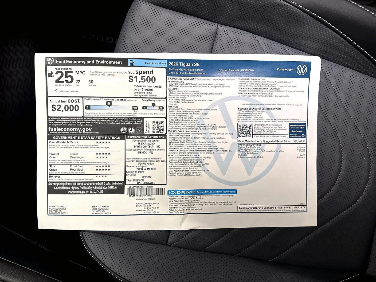 New 2026 Volkswagen Tiguan SE AWD/4WD image 14