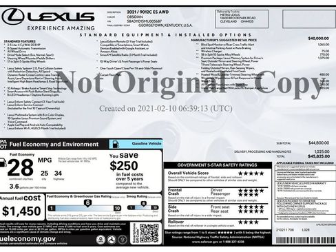 Used 2021 Lexus ES 250 w/ Premium Package AWD/4WD image 6