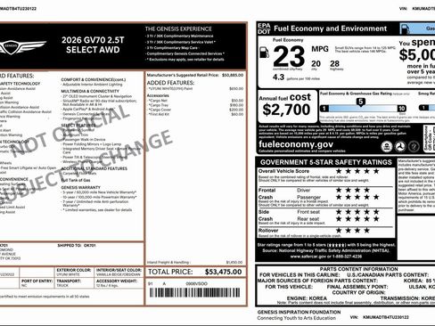 Certified 2026 Genesis GV70 2.5T Select image 3